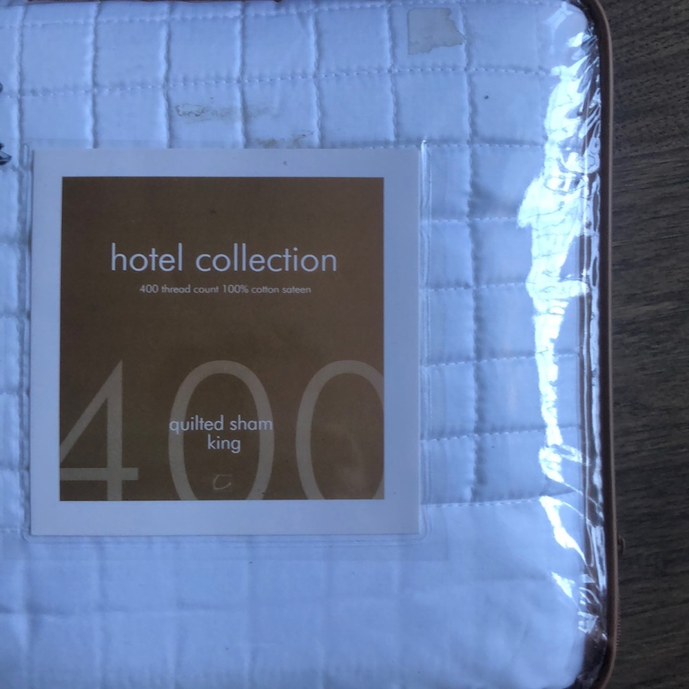 Hotel Collection square quieted sham king in white